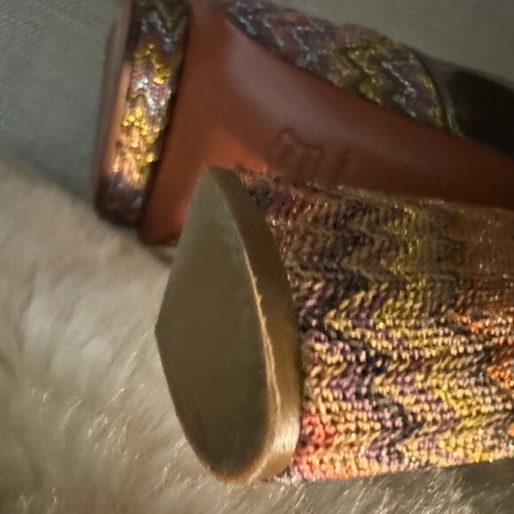 Metallic leather & pastel MISSONI print - platform boots made in Italy - size 39 - Picture 6 of 13